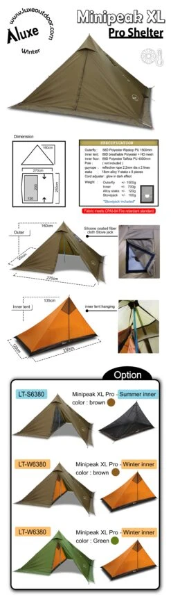 Luxe Outdoor Minipeak XL PRO - Brown 9 Luxe Outdoor Minipeak XL PRO - Brown -Backpacking Light Salg 1670265536507blob