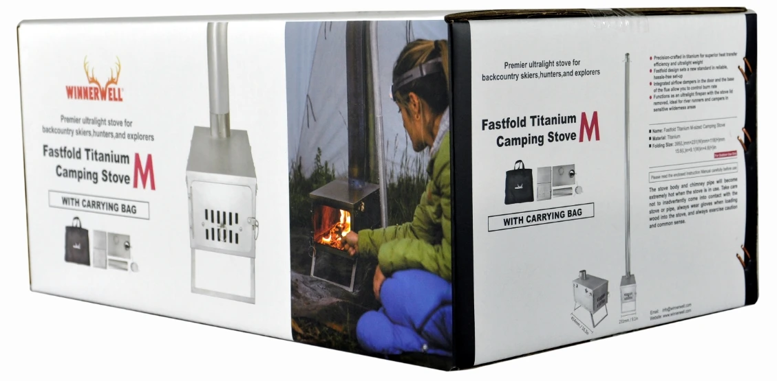 WinnerWell Fastfold Titanium Camping Stove - Complete Kit - 3 WinnerWell Fastfold Titanium Camping Stove - Complete Kit -