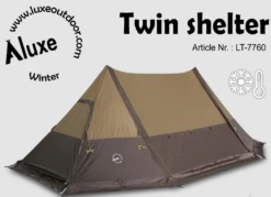 Luxe Outdoor Twin Shelter With Stove Jack 4p Tent 14 Luxe Outdoor Twin Shelter With Stove Jack 4p Tent -Backpacking Light Salg Twinshelter backpackinglightse front1