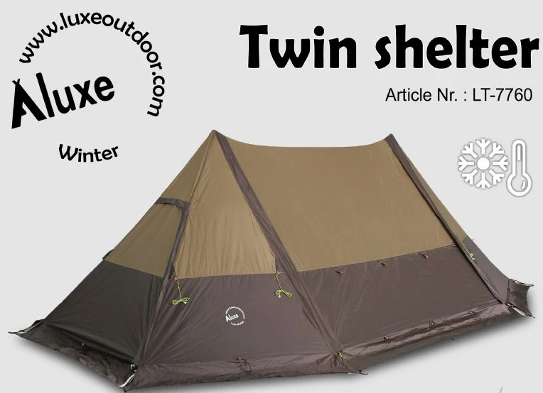 Luxe Outdoor Twin Shelter With Stove Jack 4p Tent 8 Luxe Outdoor Twin Shelter With Stove Jack 4p Tent - Billede 6