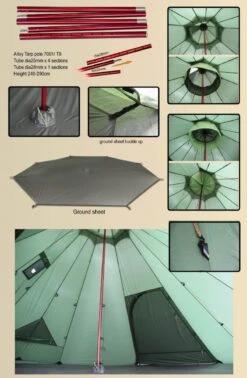 Luxe Outdoor Megahorn XL Shelter (8 Person Tent) -Backpacking Light Salg tipi luxe outdoor megahorn xl 04