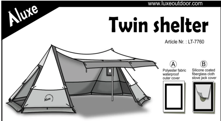Luxe Outdoor Twin Shelter With Stove Jack 4p Tent 3 Luxe Outdoor Twin Shelter With Stove Jack 4p Tent