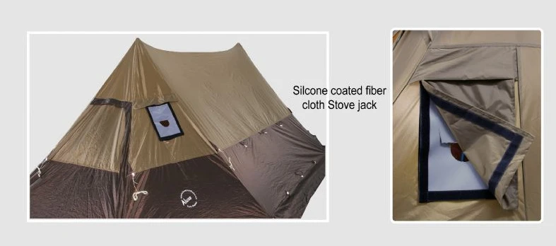 Luxe Outdoor Twin Shelter With Stove Jack 4p Tent 5 Luxe Outdoor Twin Shelter With Stove Jack 4p Tent - Billede 3